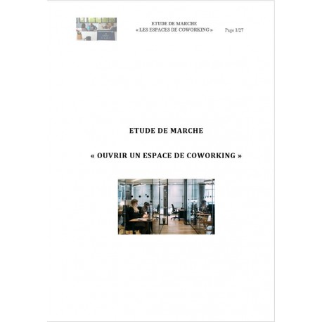 Etude de marché sue les espaces de coworking en France